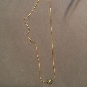 Michael Kors Gold Necklace with Black Pave Bead